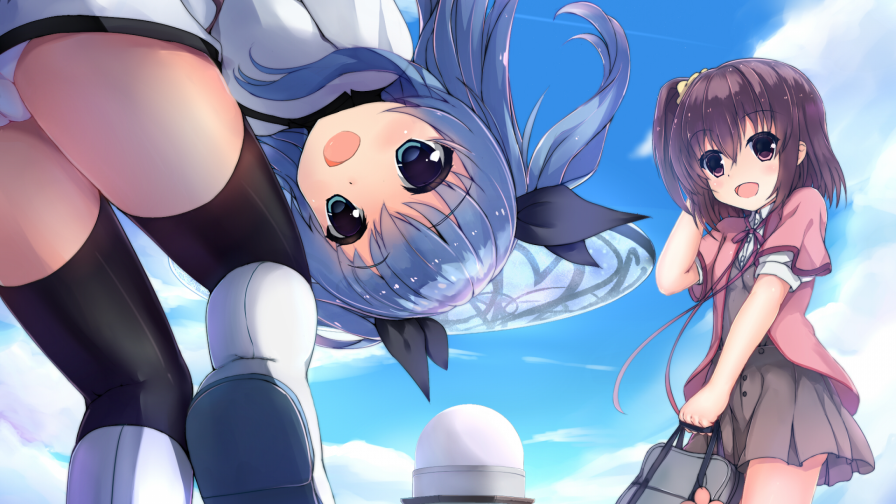 Anime Girl - Upskirt Panties Desktop Wallpaper