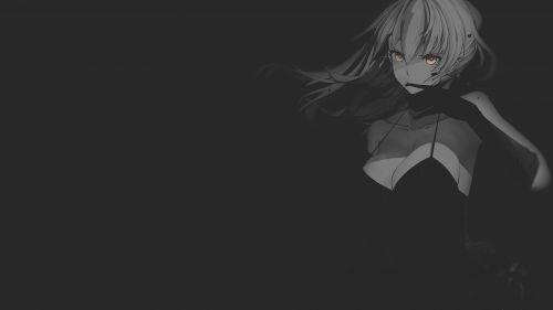 Hentai Anime Girl Dark Desktop & Mobile Wallpaper
