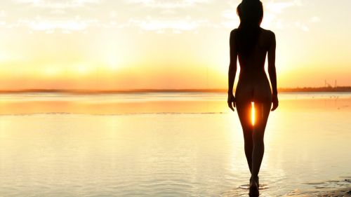 Nude Babe Women Beach, Sun, Porn Wallpaper